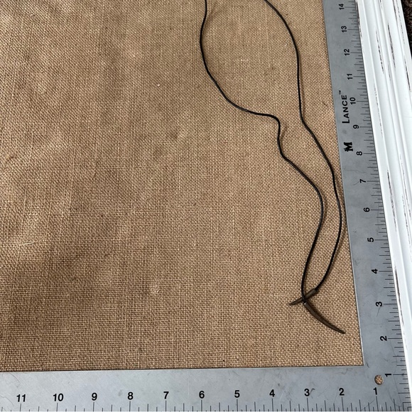 Leather wrap thin dainty bracelet choker necklace fang tooth accent - Picture 4 of 4